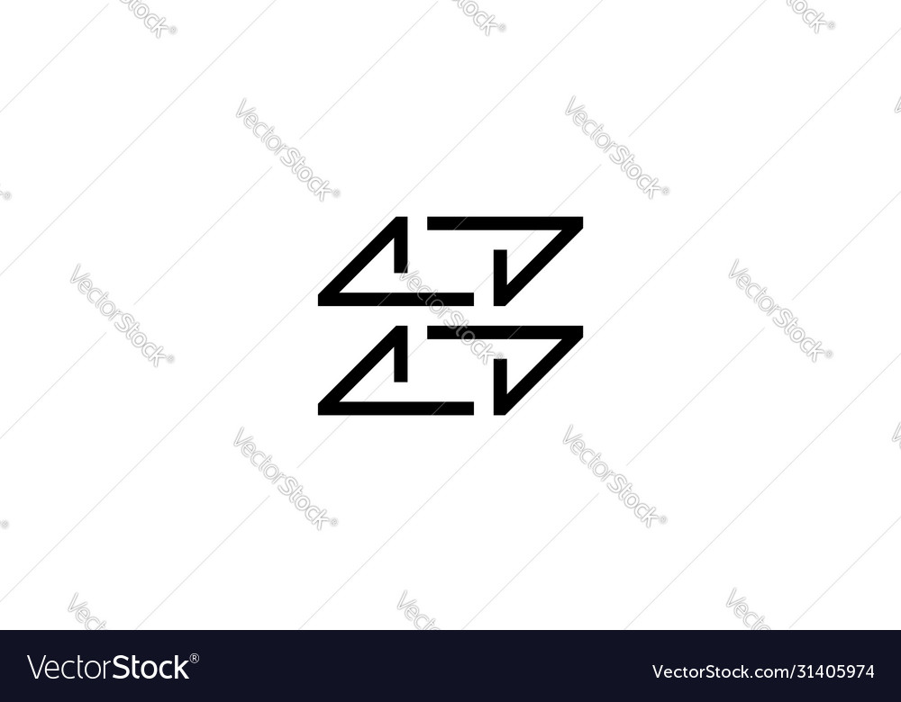 Initial z and p with line style logo design vector image Initial z and p with line style logo design