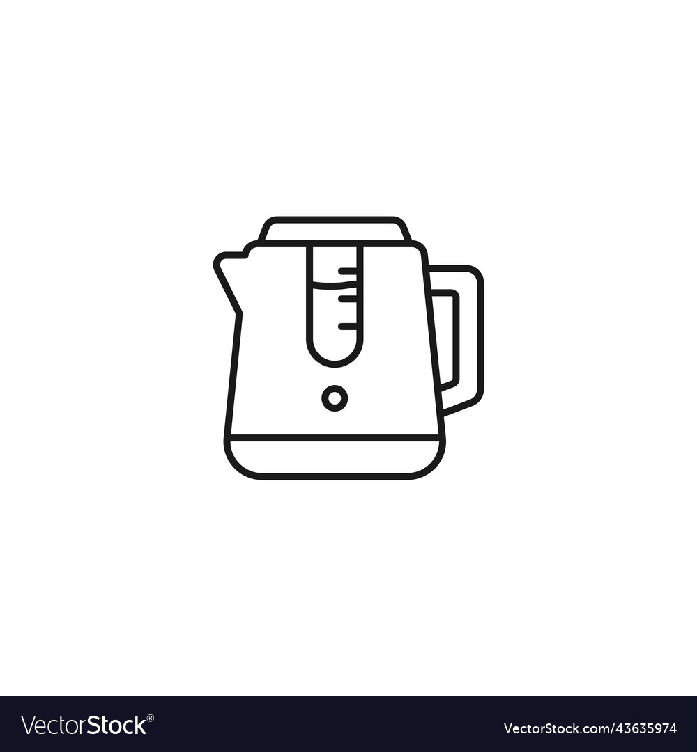 Kettle line art tea icon design template