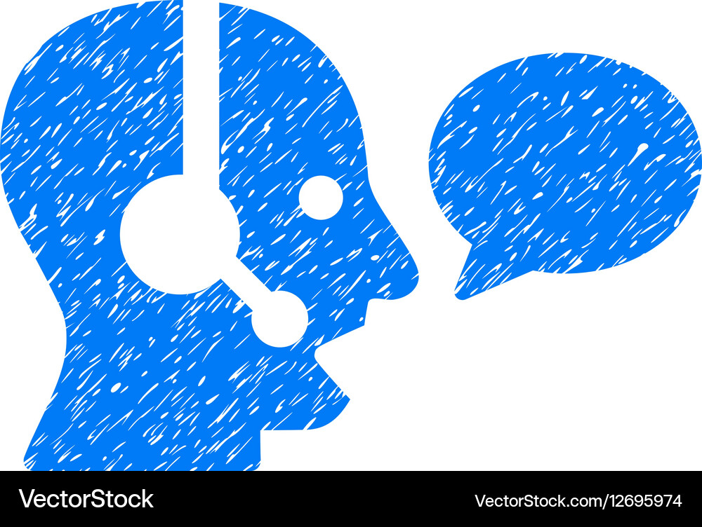 Operator Message Balloon Grainy Texture Icon Vector Image