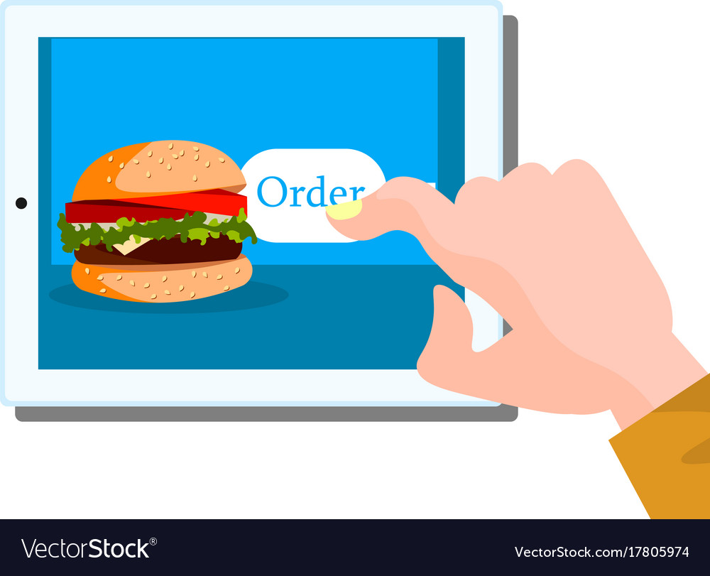 Order fast food online concept