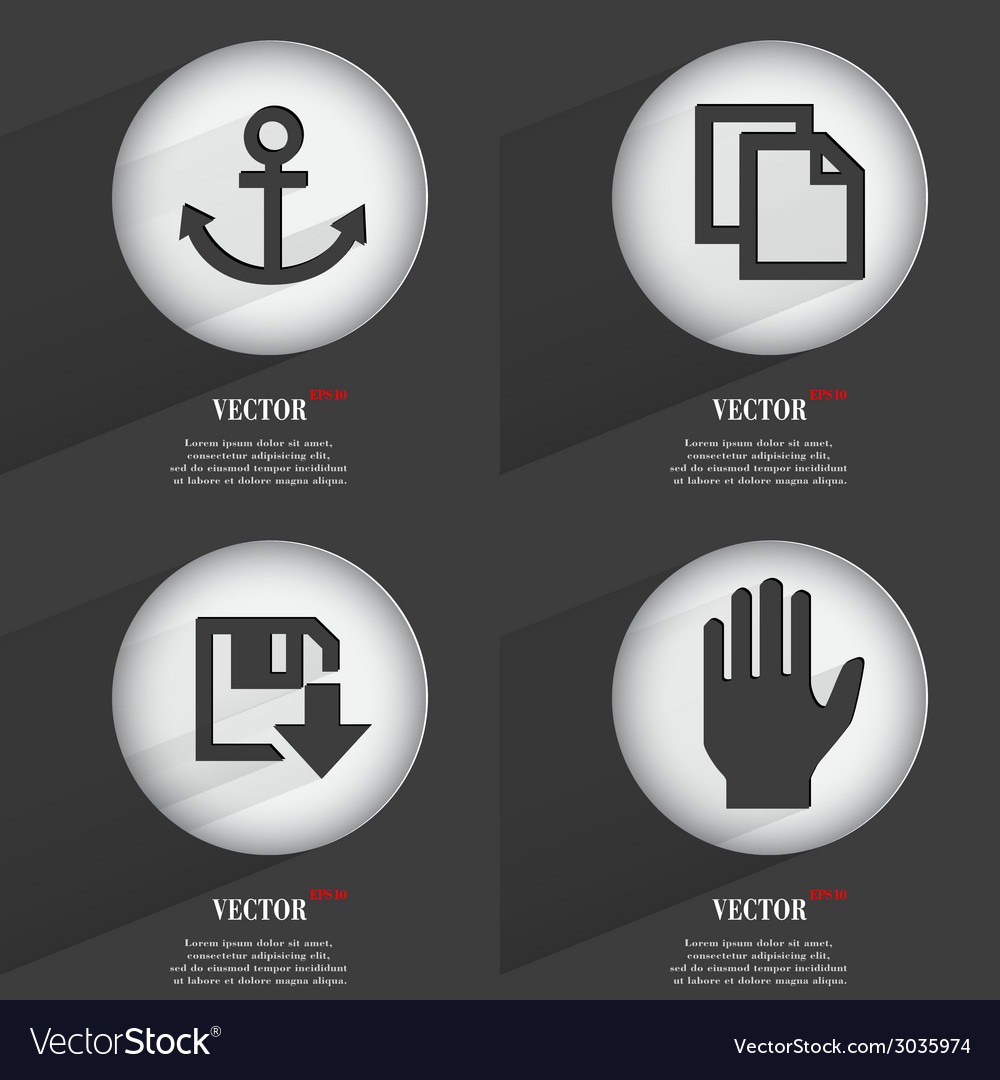 Set of one-color web buttons flat design simple