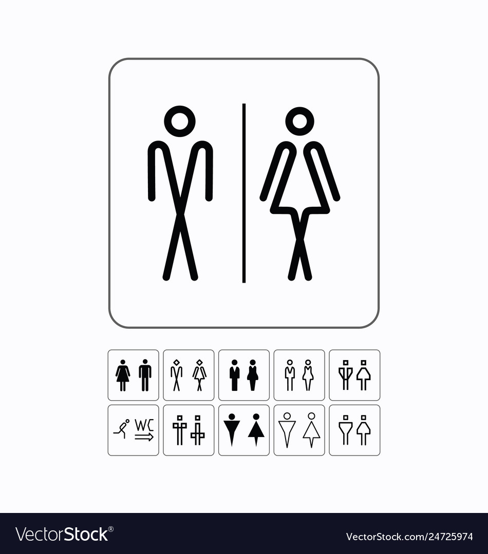 WC Türwandplatte Original wc Icons Set