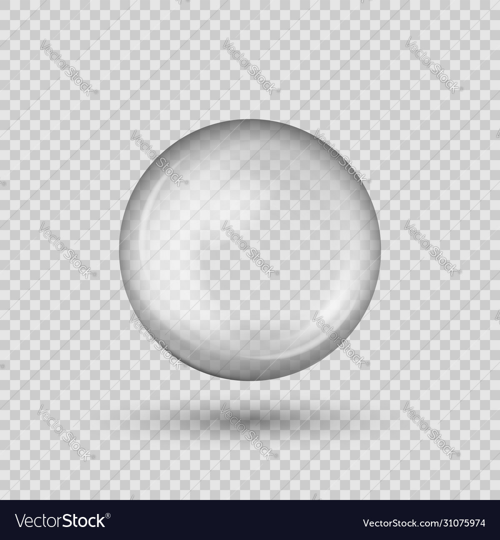 Translucent sphere with shadow on transparent vector image Translucent sphere with shadow on transparent