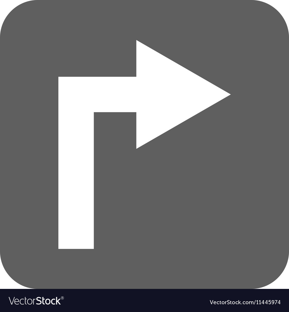 Turn right flat squared icon