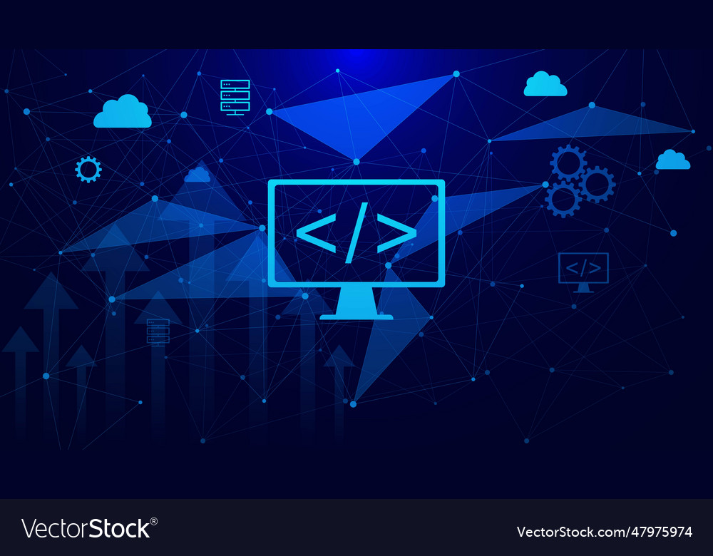 Web development concept with plexus background