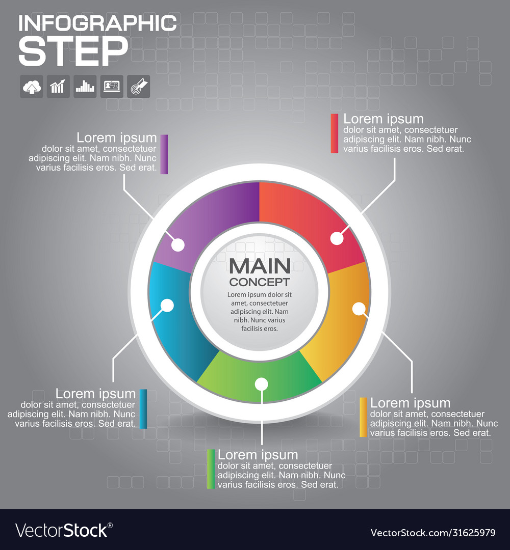 Circle business concepts with icons can use vector image Circle business concepts with icons can use