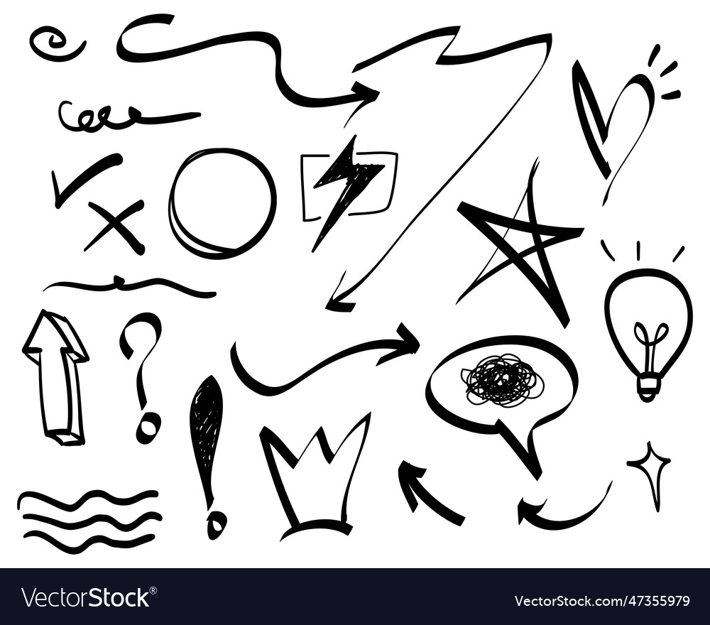 Doodle elements for concept design on set Vector Image