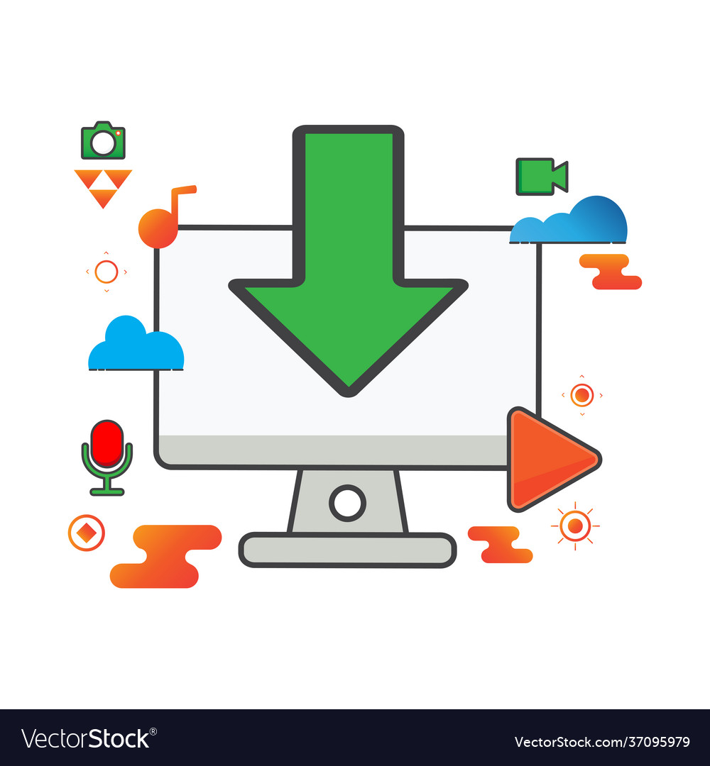 Download computer flat can use for icon design vector image Download computer flat can use for icon design