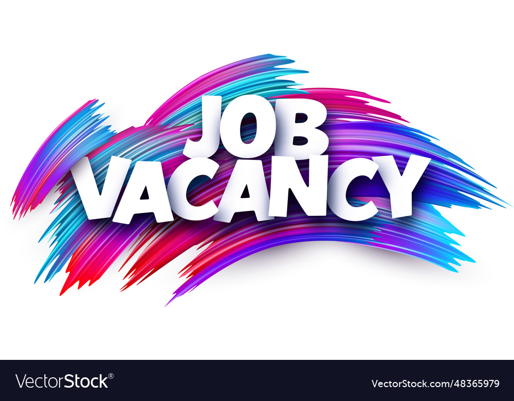 Job vacancy paper word sign with colorful Vector Image