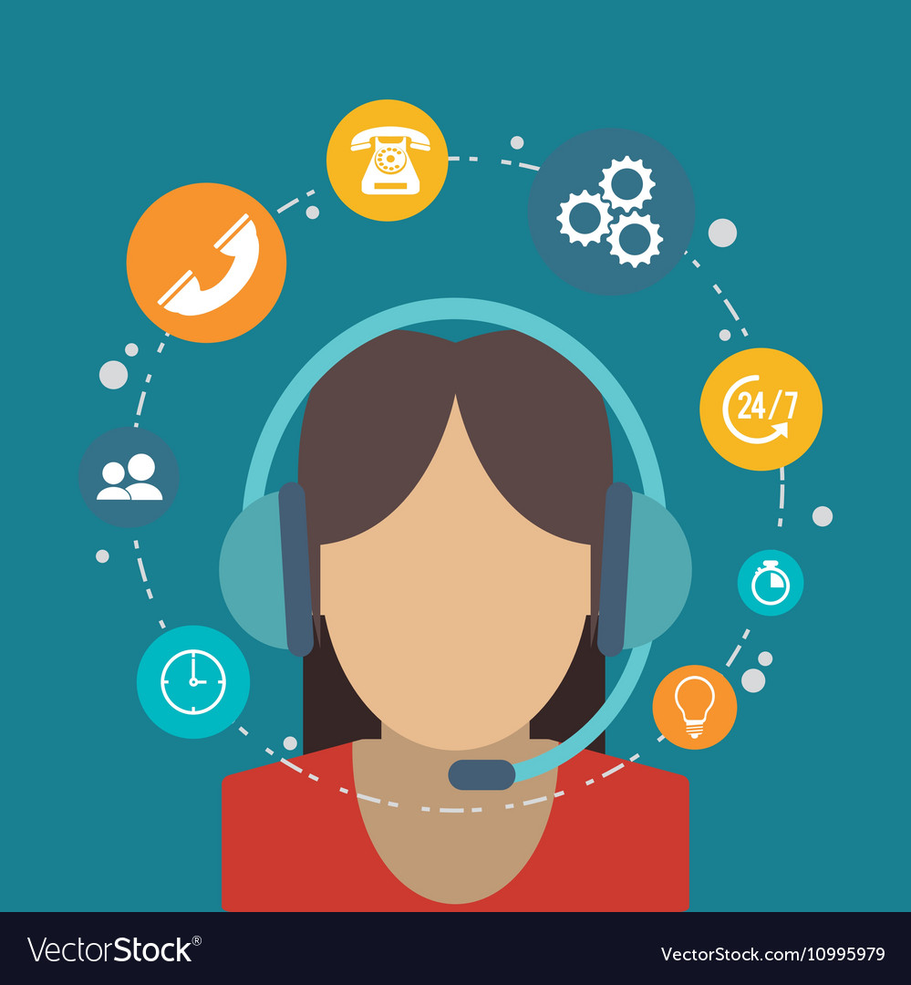 Online support or call center related icons image Vector Image