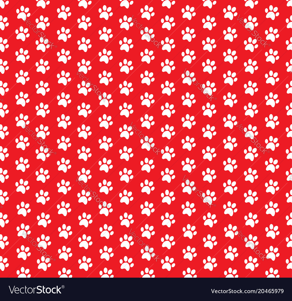 Red Paw Print Pattern
