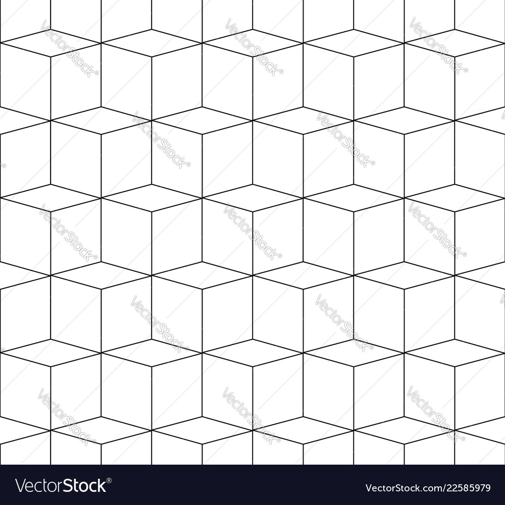 Seamless Monochrome Cube Pattern