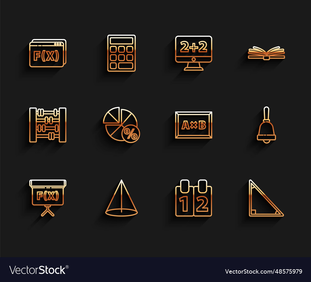 Set line geometric figure cube graph schedule vector image Set line geometric figure cube graph schedule