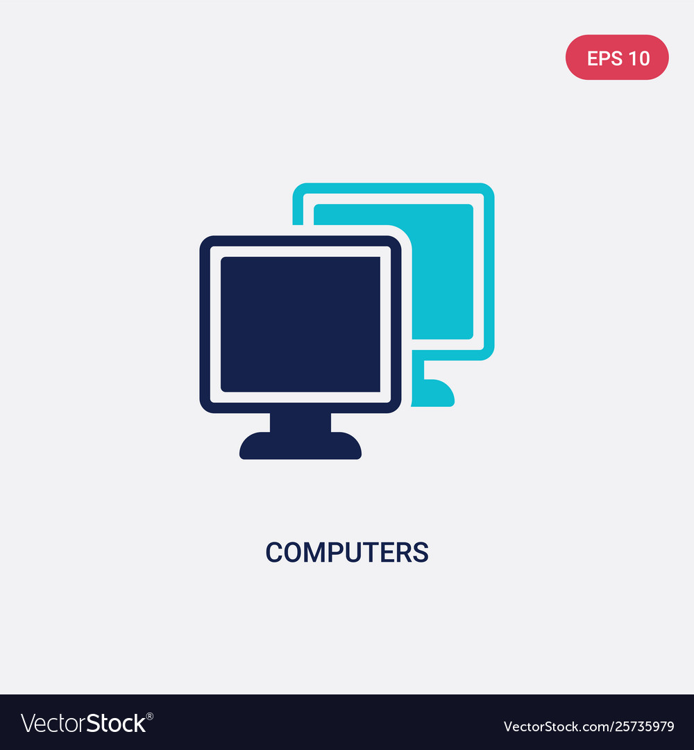 Zwei Farbrechner-Symbol vom Computer-Konzept vector image Zwei Farbrechner-Symbol vom Computer-Konzept
