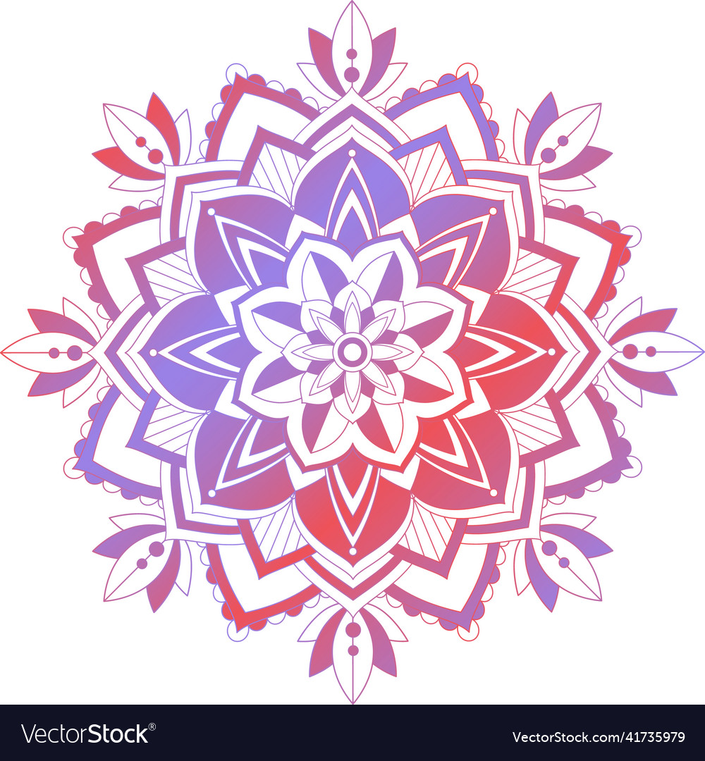 Vintage mandala with thin lines Royalty Free Vector Image