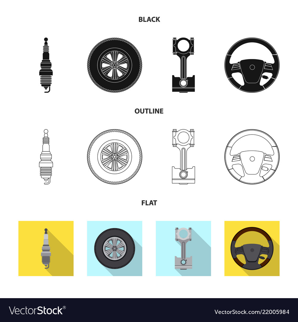 Auto and part sign set vector image Auto and part sign set