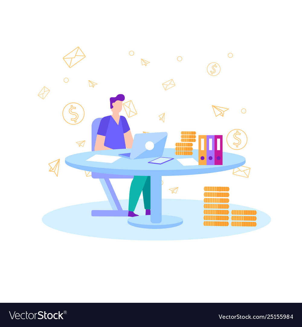 Bank Profit Income Business Metrics Flat Banner Vector Image