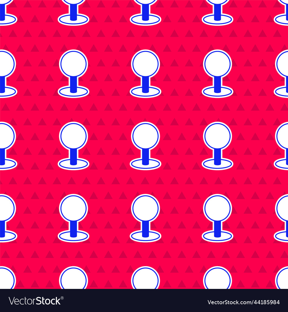 Blue push pin icon isolated seamless pattern vector image Blue push pin icon isolated seamless pattern