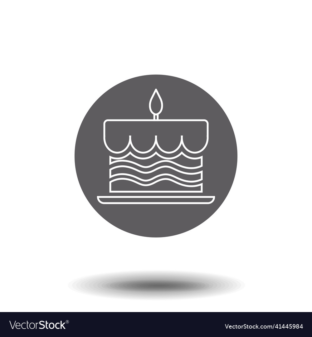 Cake icon on white background Royalty Free Vector Image