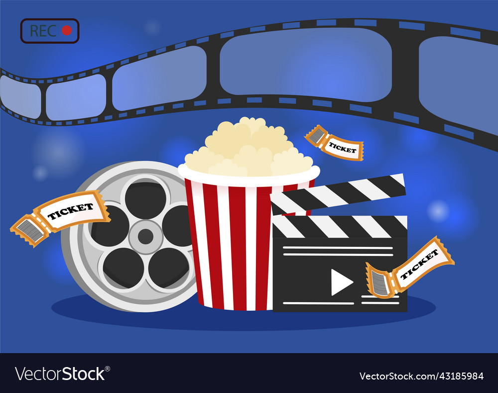 Cinema items in retro style