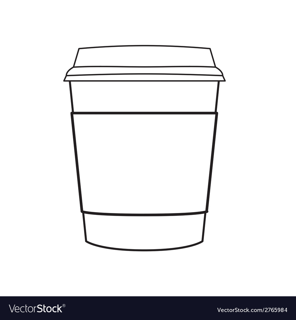 Download Coffee cup outline Royalty Free Vector Image - VectorStock