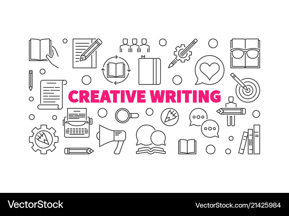Creative writing horizontal linear Royalty Free Vector Image