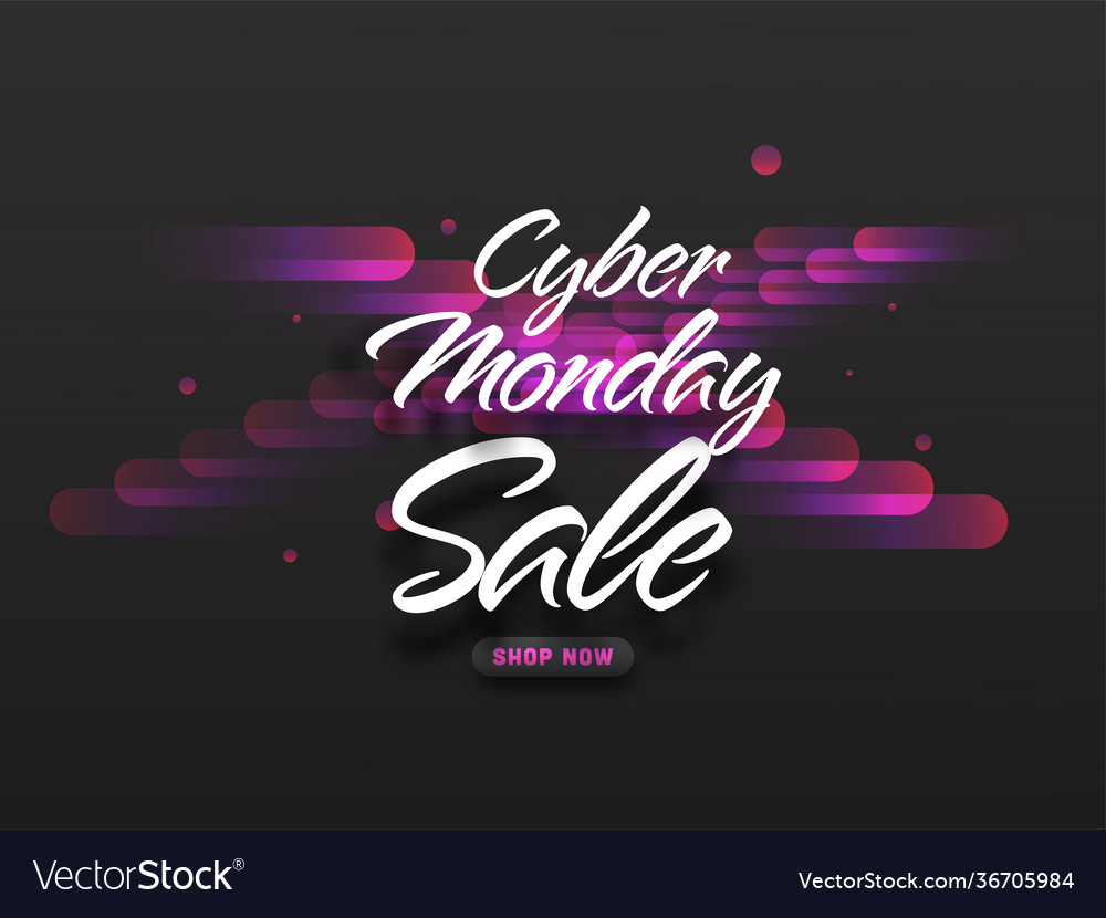 Cyber monday sale font with abstract gradient vector image Cyber monday sale font with abstract gradient