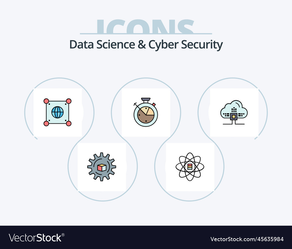 Data science and cyber security line filled icon