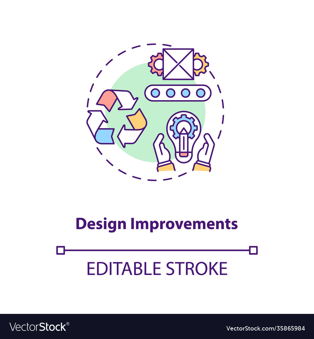 Design improvements concept icon Royalty Free Vector Image