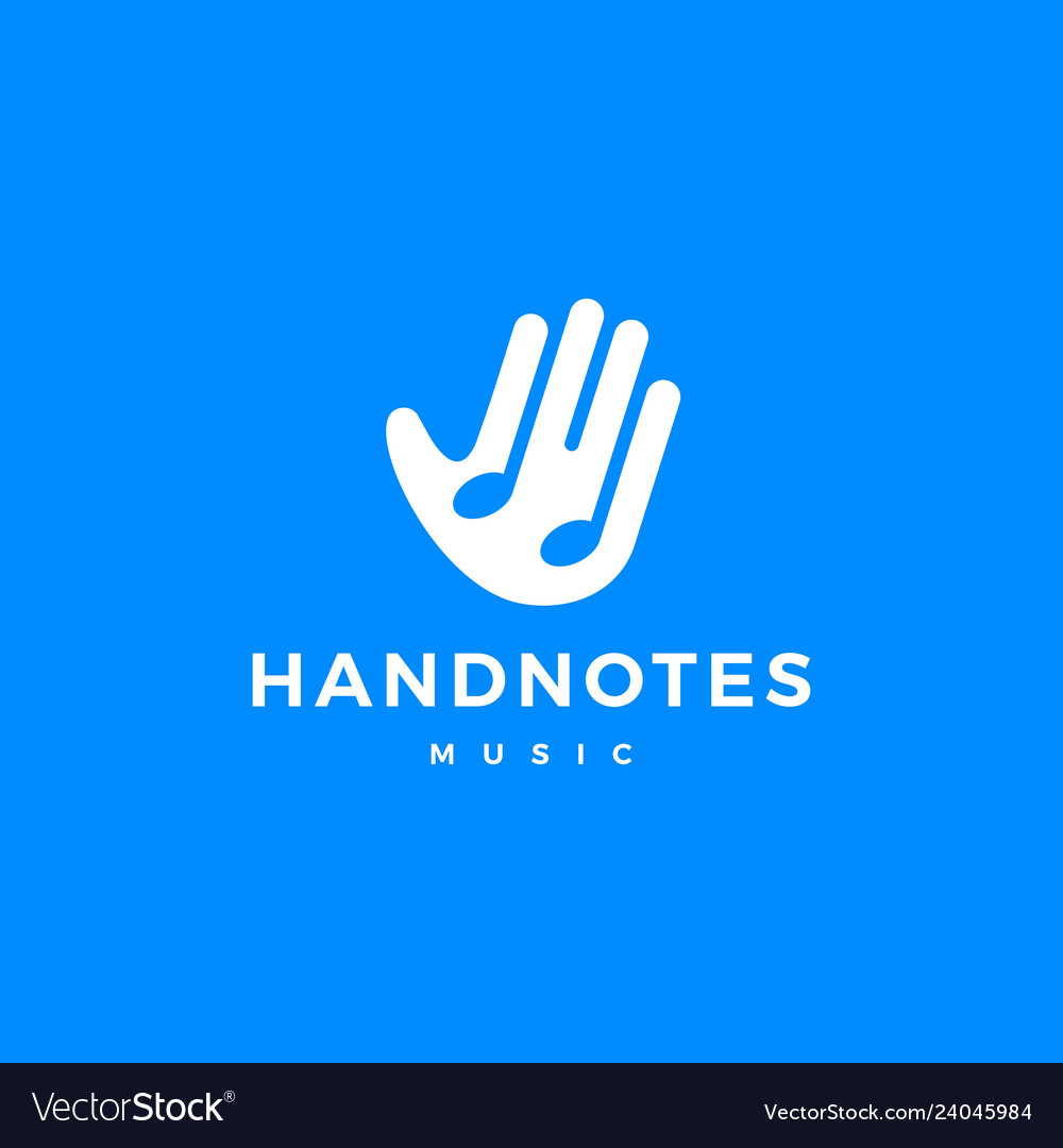 Hand music notes logo icon