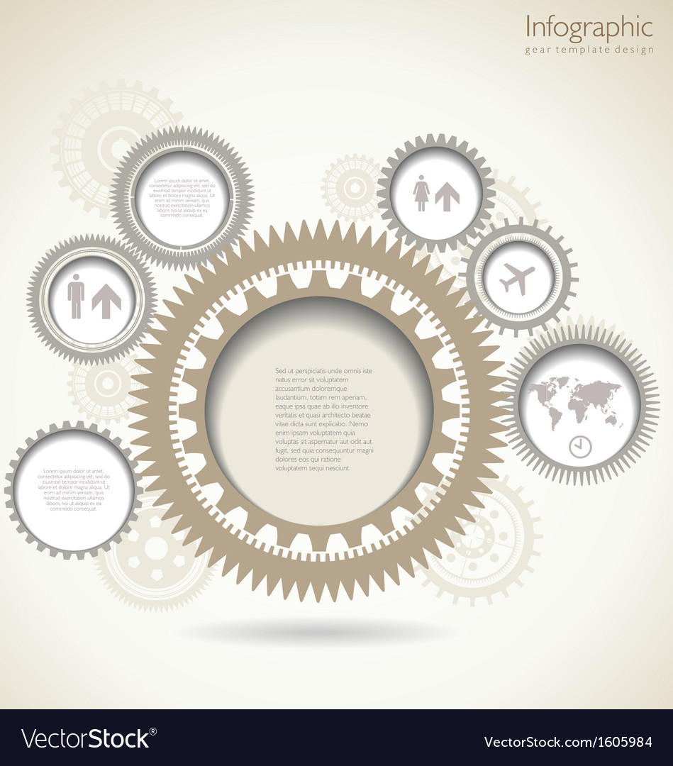 infographic gear template design royalty free vector image