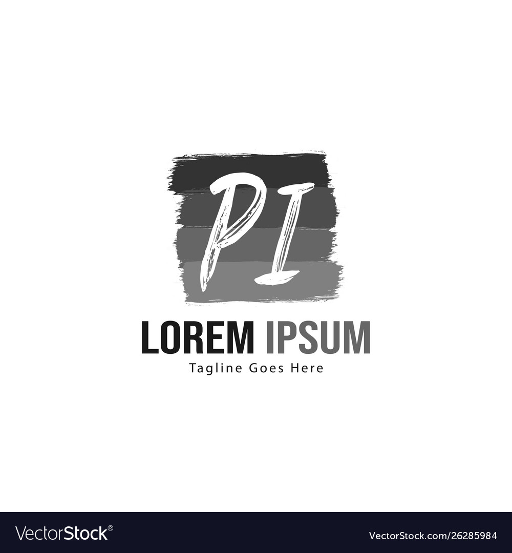 Initial pi logo template with modern frame