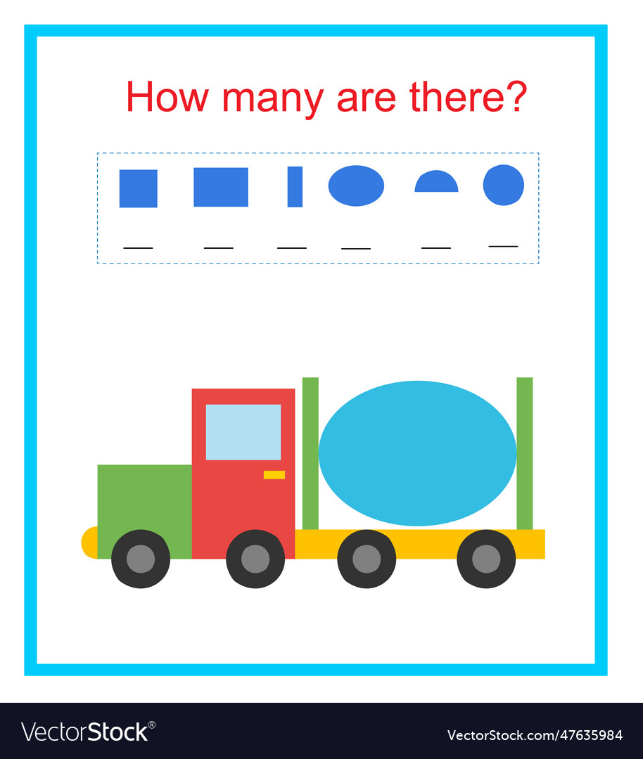 Math activity for kids how many geometric shapes