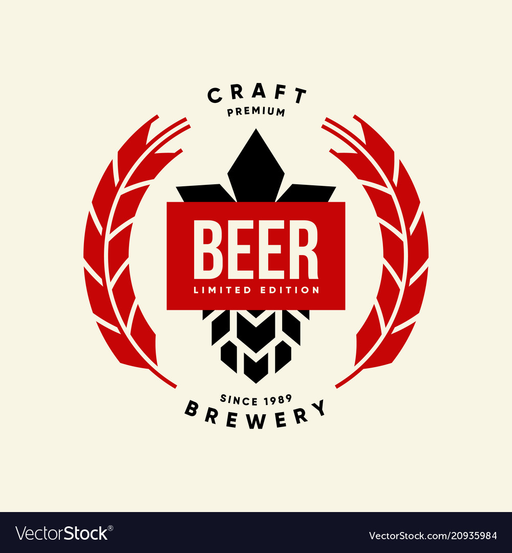 Modern craft beer drink isolated logo sign Vector Image