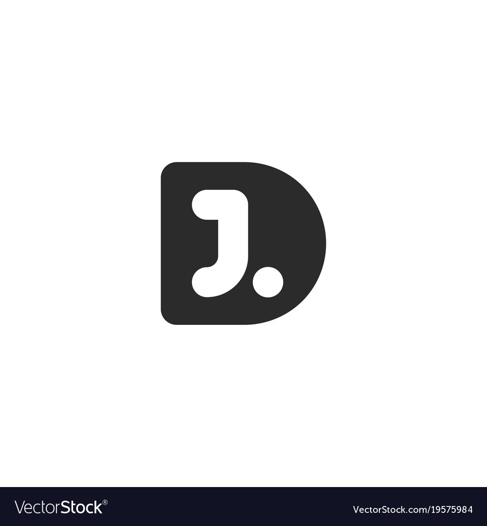 Monogram logo made from black letters d and j Vector Image