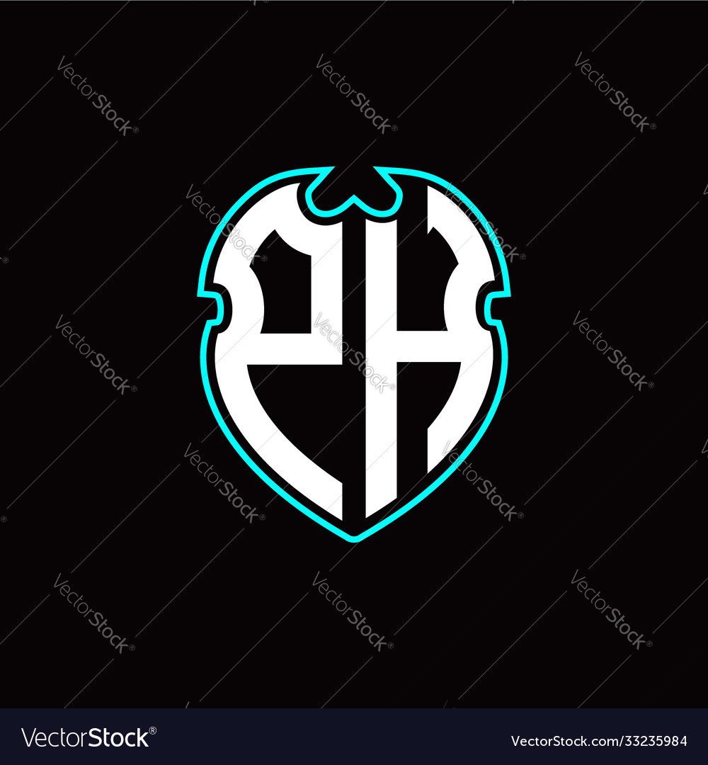 P h initial logo design with a shield shape vector image P h initial logo design with a shield shape