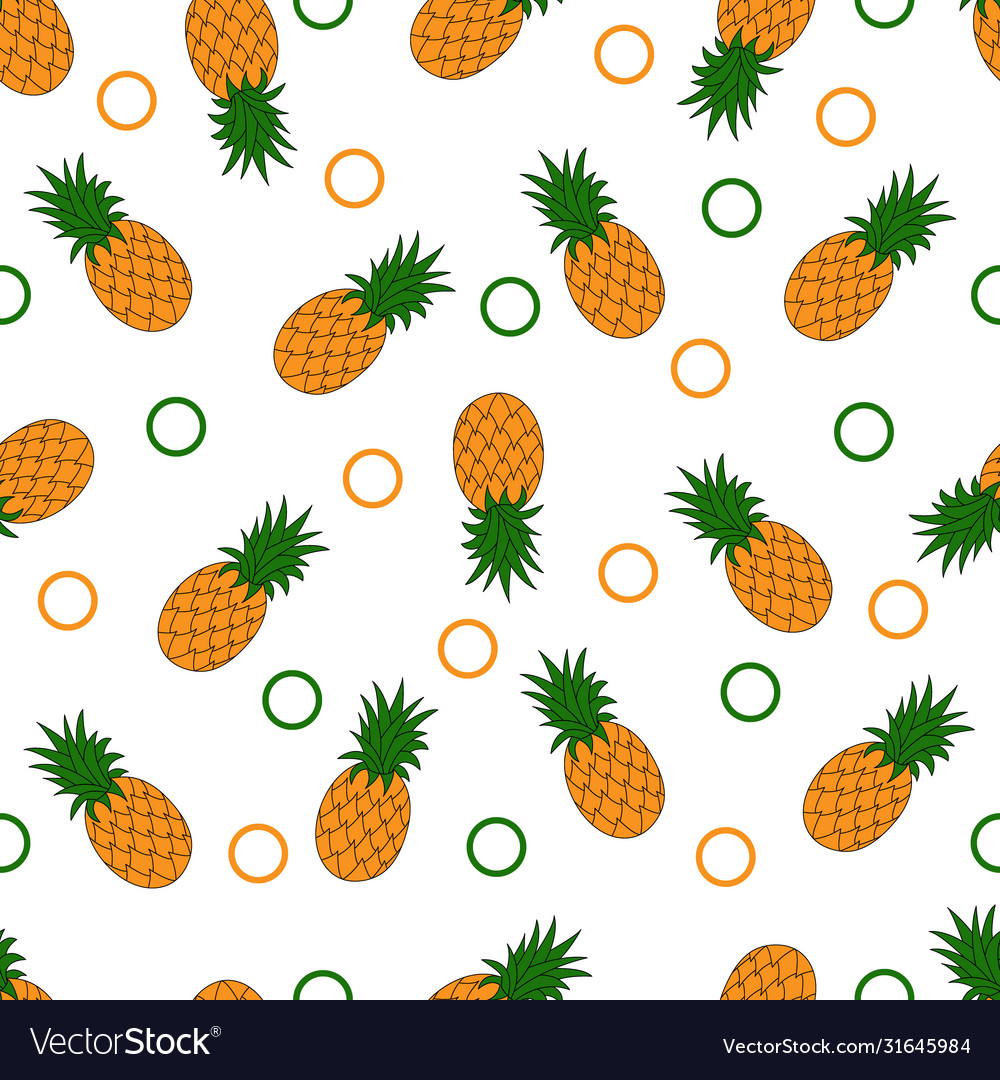 Seamless pattern with pineapples vector image Seamless pattern with pineapples