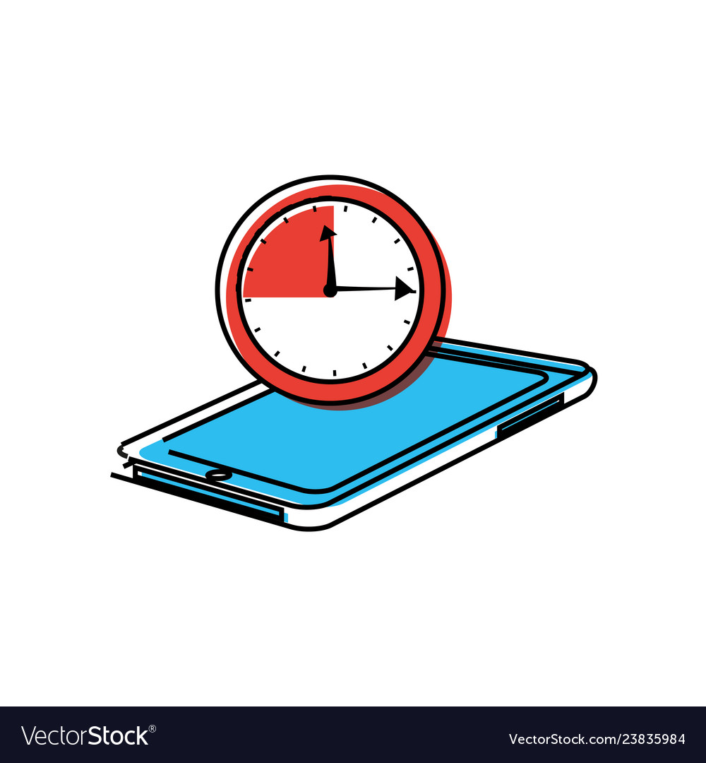 Smartphone device with chronometer Vector Image Smartphone device with chronometer