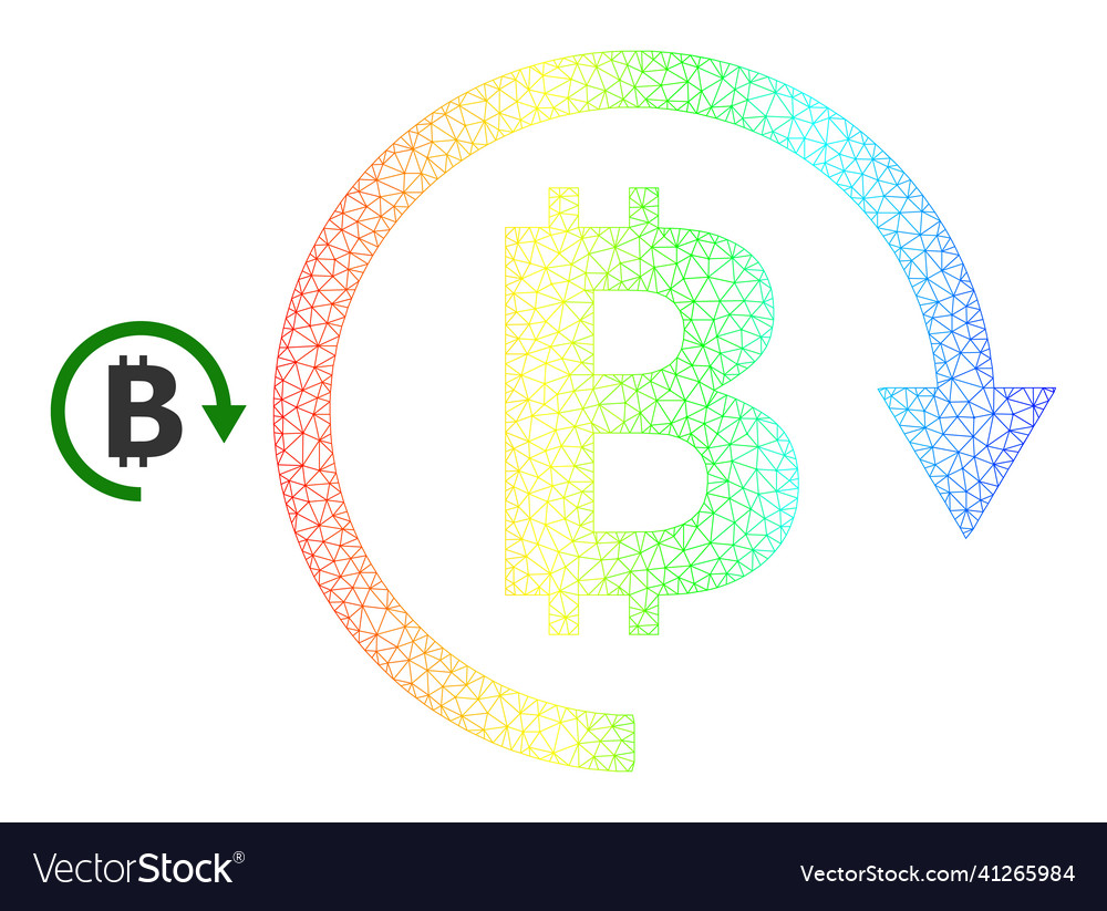 Spectrum net gradient bitcoin repay icon vector image Spectrum net gradient bitcoin repay icon