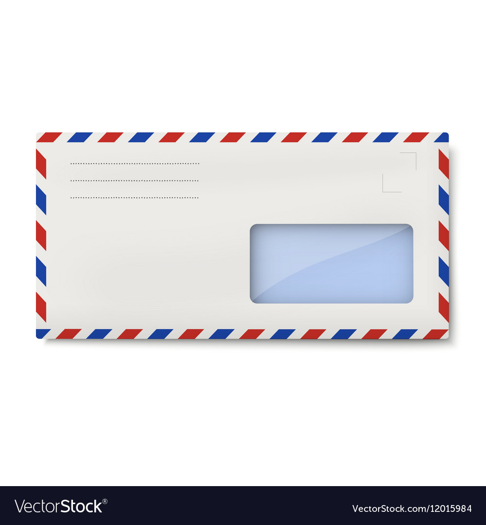 White avia dl envelope with window for address