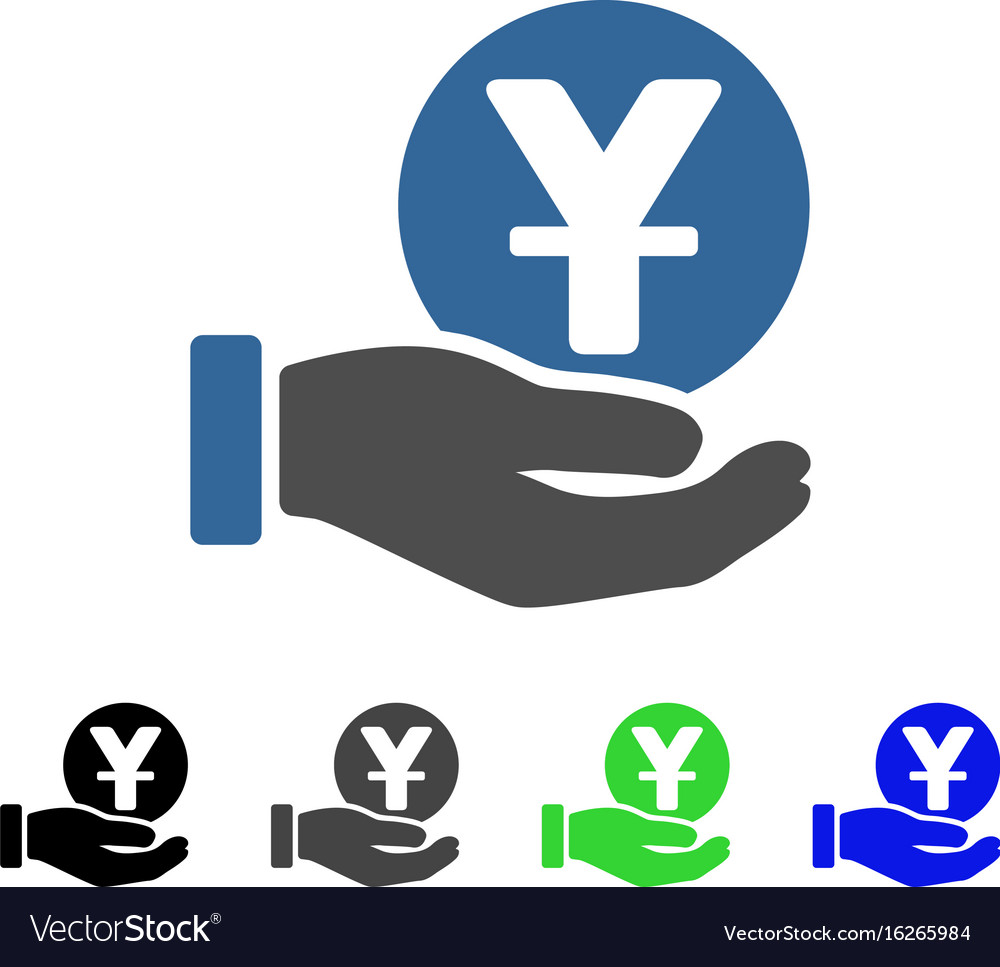 Yuan Münze Zahlungshand flache Symbol