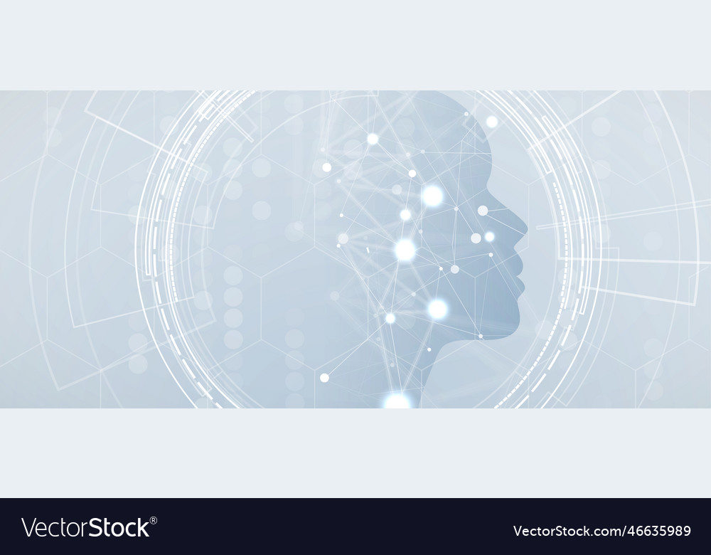 Artificial intelligence technology web background vector image Artificial intelligence technology web background