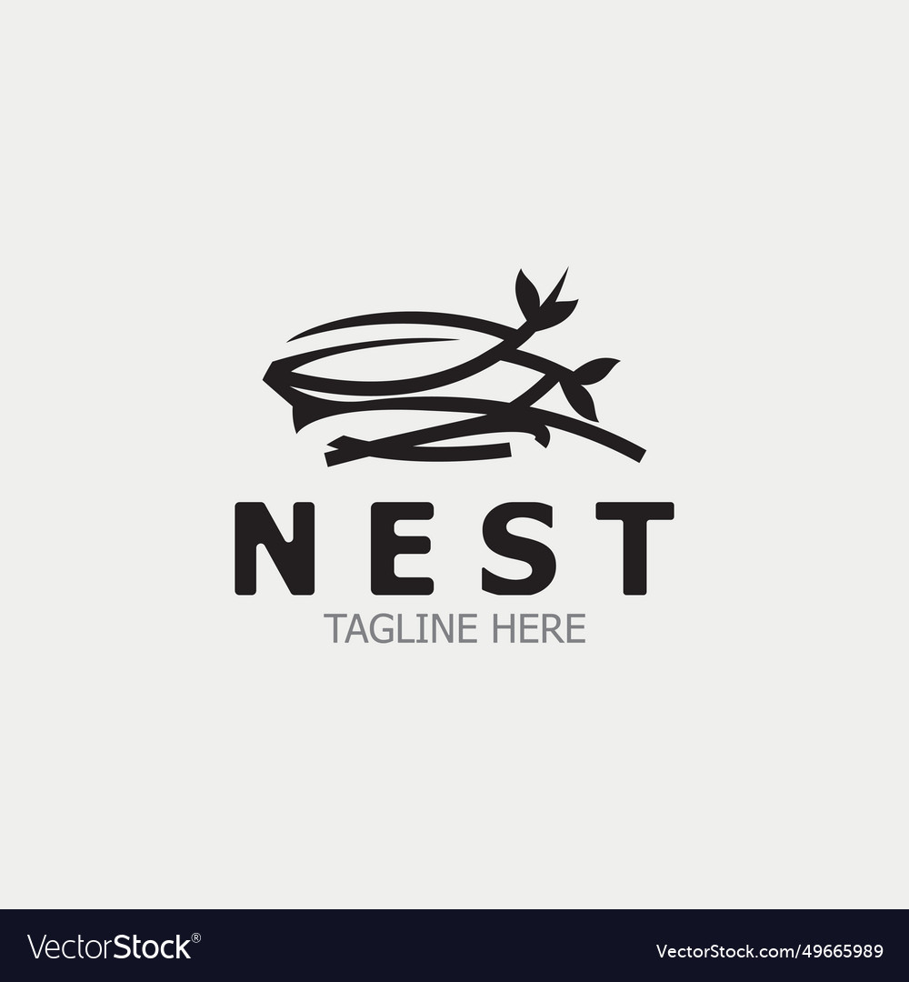 Bird nest logo branch natural root tree spring