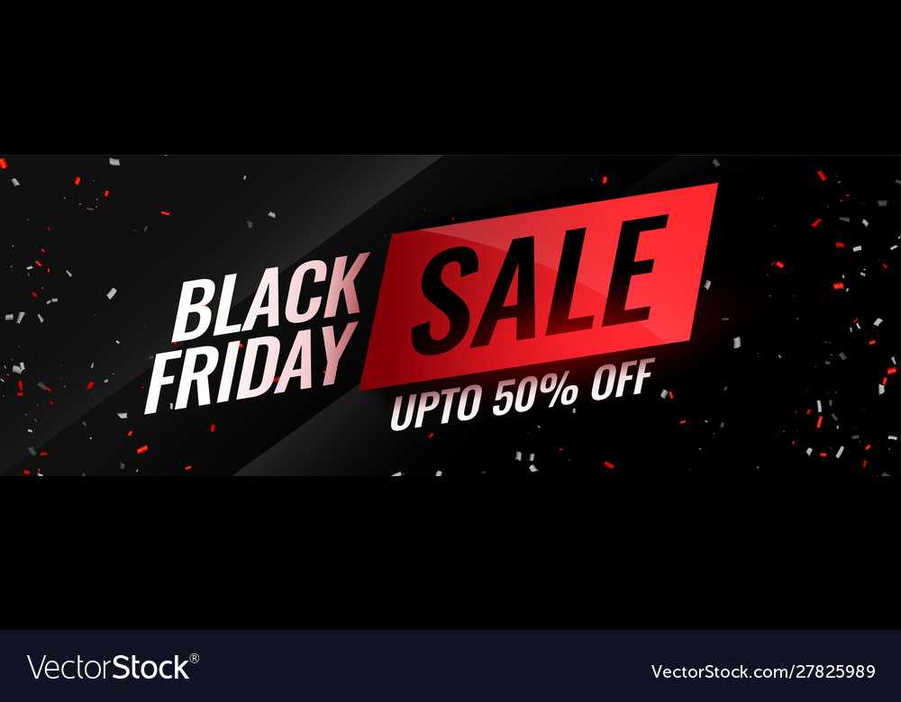 Black friday event sale with confetti design