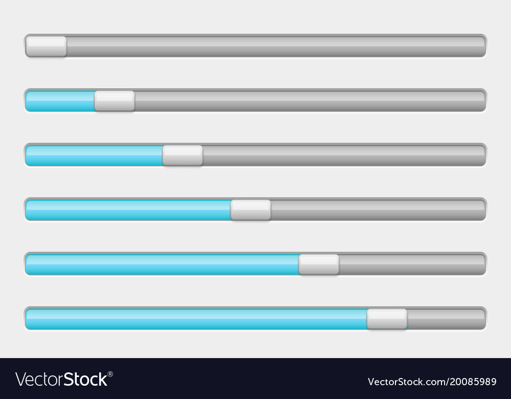 Blue and white slider bar settings on control Vector Image