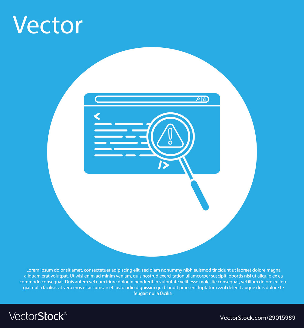 Blue system bug concept icon isolated on vector image Blue system bug concept icon isolated on