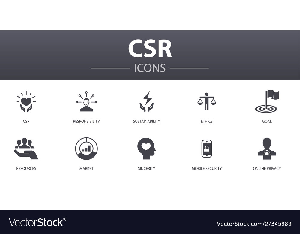 Csr simple concept icons set contains