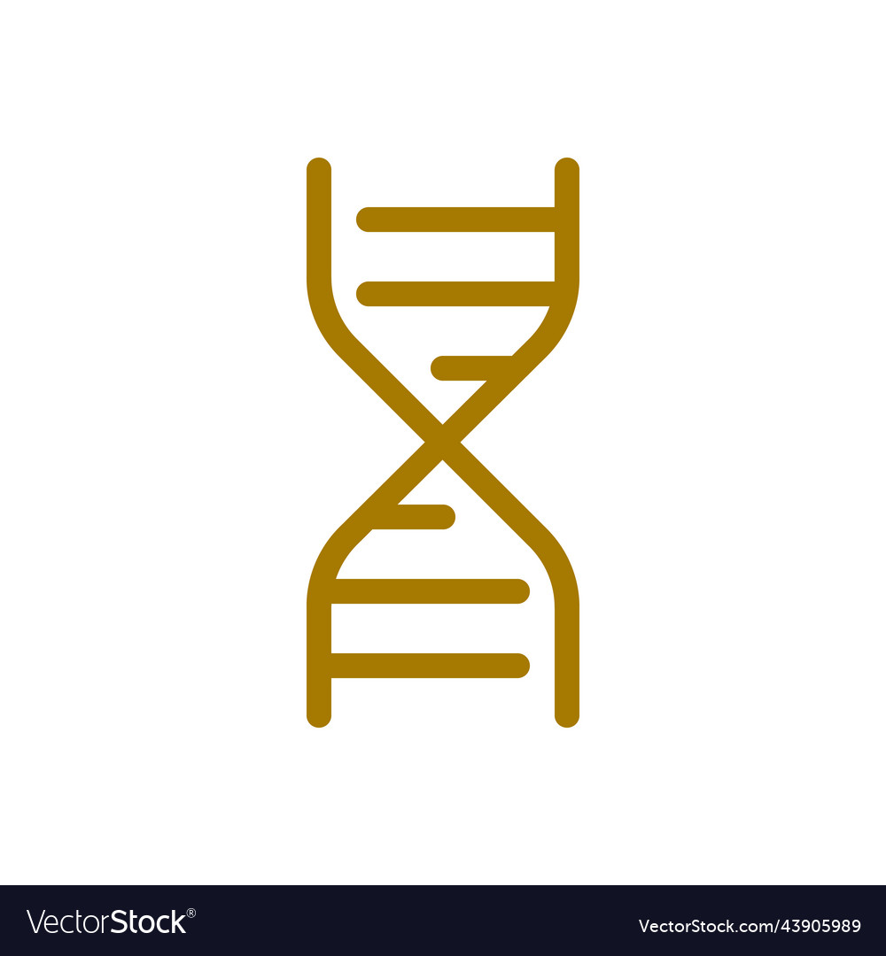 Dna structure flat color ui icon vector image Dna structure flat color ui icon