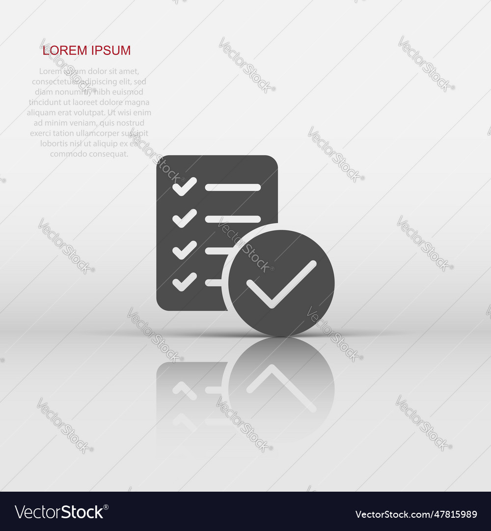 Document checklist icon in flat style report