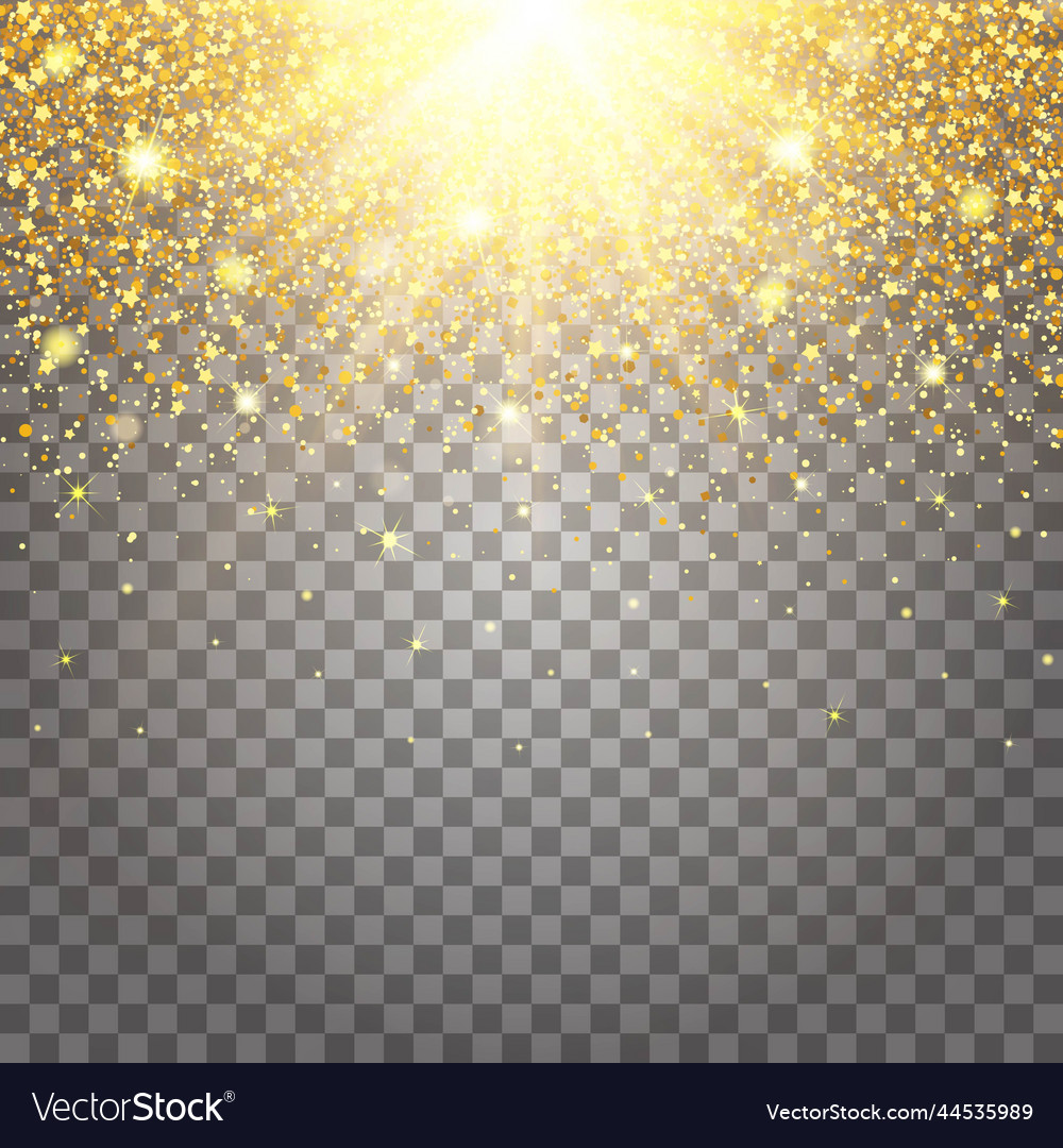 Effect of flying parts gold glitter luxury rich Vector Image